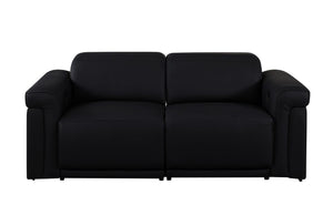 Two Piece Italian Leather Sectional Sofa Set Seats Five in Modern Living Room