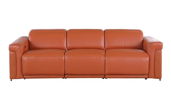 Two Piece Italian Leather Sectional Sofa Set Plush 5 Seat Living Room Suite