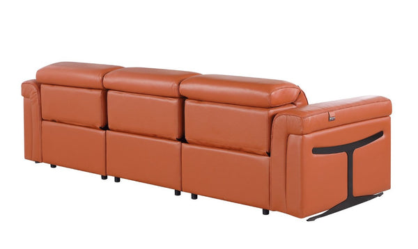 Two Piece Italian Leather Sectional Sofa Set Plush 5 Seat Living Room Suite
