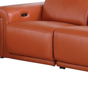 Two Piece Italian Leather Sectional Sofa Set Plush 5 Seat Living Room Suite