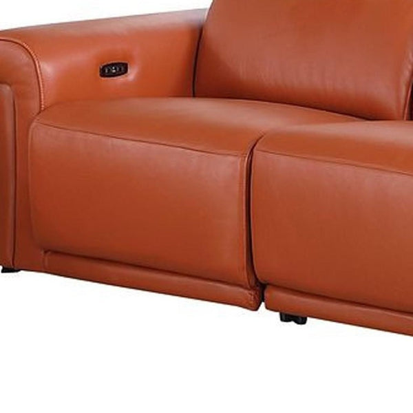 Two Piece Italian Leather Sectional Sofa Set Plush 5 Seat Living Room Suite
