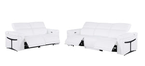 HomeRoots Two Piece Italian Leather Sectional Sofa Set Seating Five in Modern Living Room 721642