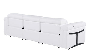 Two Piece Italian Leather Sectional Sofa Set Seating Five in Modern Living Room
