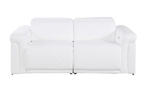 Two Piece Italian Leather Sectional Sofa Set Seating Five in Modern Living Room