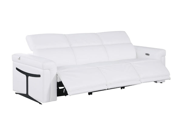 Two Piece Italian Leather Sectional Sofa Set Seating Five in Modern Living Room