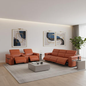 Two Piece Italian Leather Sectional Sofa Set for Luxurious Living Room Comfort