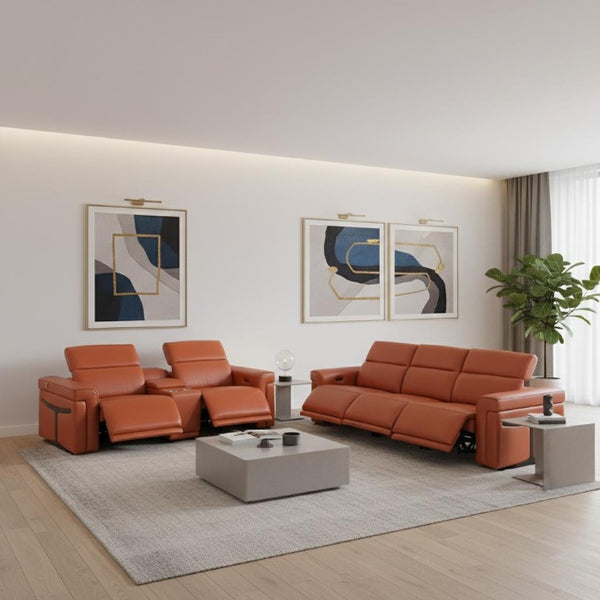 Two Piece Italian Leather Sectional Sofa Set for Luxurious Living Room Comfort