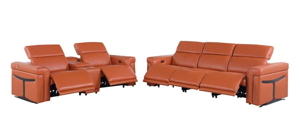 HomeRoots Two Piece Italian Leather Sectional Sofa Set for Luxurious Living Room Comfort 721646