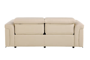 Two Piece Italian Leather Sectional Sofa Set Seating Five in Beige Living Room