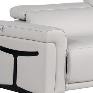 Two Piece Italian Leather Sectional Sofa Set Seating Five in Charcoal Gray