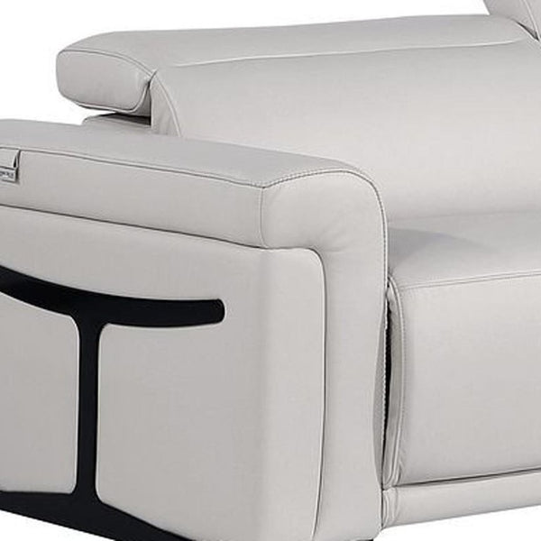 Two Piece Italian Leather Sectional Sofa Set Seating Five in Charcoal Gray