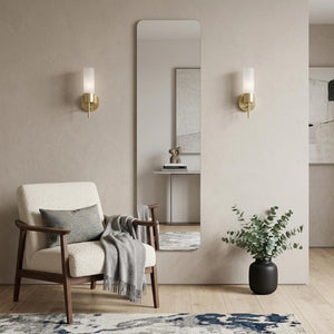 59 Inch Frameless Full Length Wall Mirror with Silver Finish for Bedroom or Entryway