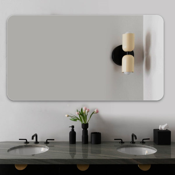 30 Inch Frameless Wall Mounted Vanity Mirror for Modern Bathroom Decor and Grooming