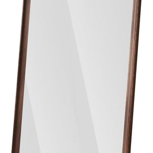 71 Inch Brown Wood Framed Full Length Leaning or Mounted Bedroom Floor Mirror