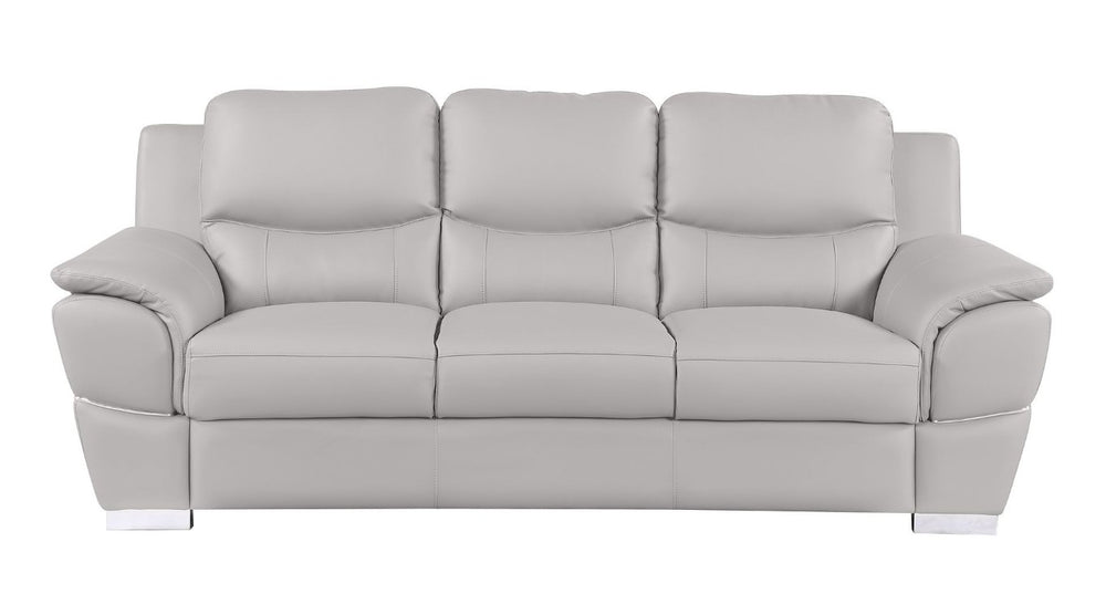 HomeRoots Three Piece Leather Sectional Sofa Set Spacious Six Seat Living Room Seating 721746
