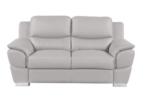 Three Piece Leather Sectional Sofa Set Spacious Six Seat Living Room Seating