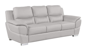 Three Piece Leather Sectional Sofa Set Spacious Six Seat Living Room Seating