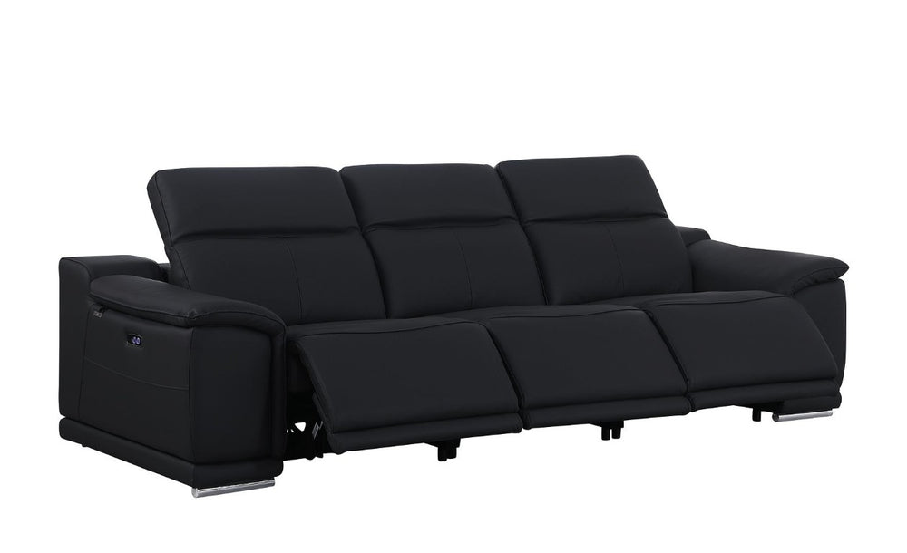 Three Piece Genuine Leather Living Room Sectional with Bold Seating for Six