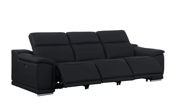 Three Piece Genuine Leather Living Room Sectional with Bold Seating for Six