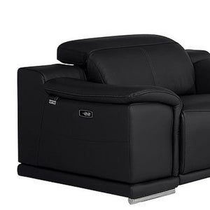 Three Piece Genuine Leather Living Room Sectional with Bold Seating for Six