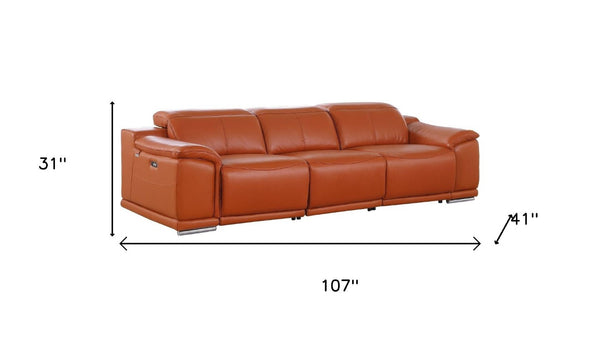 Three Piece Genuine Leather Living Room Sofa Set with Seating for Six Guests