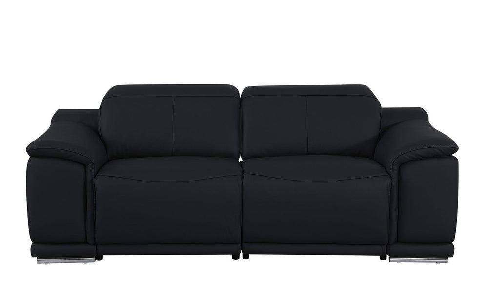 Three Piece Genuine Leather Sectional Sofa Set for Six in Bold Living Room Style