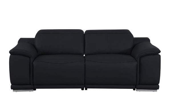 Three Piece Genuine Leather Sectional Sofa Set for Six in Bold Living Room Style