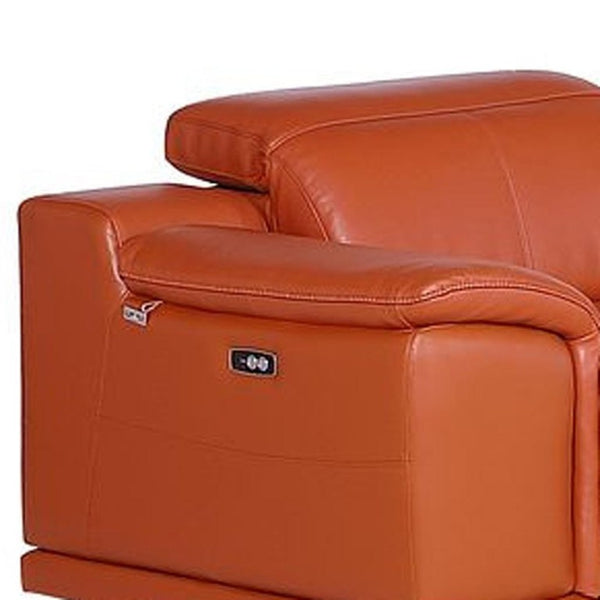 Three Piece Genuine Leather Sofa Set Seating Six in a Sophisticated Living Room