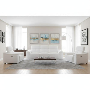 Three Piece Genuine Leather Living Room Sectional Sofa Set Seats Six in Style