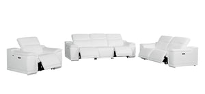HomeRoots Three Piece Genuine Leather Living Room Sectional Sofa Set Seats Six in Style 721780