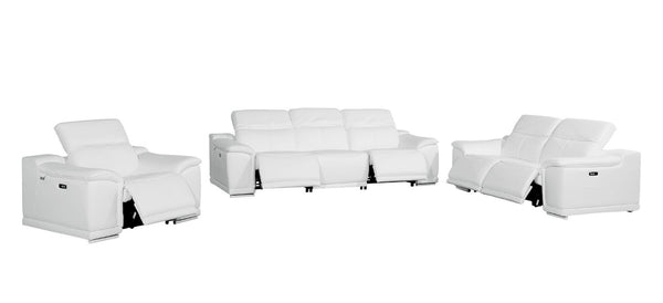 HomeRoots Three Piece Genuine Leather Living Room Sectional Sofa Set Seats Six in Style 721780