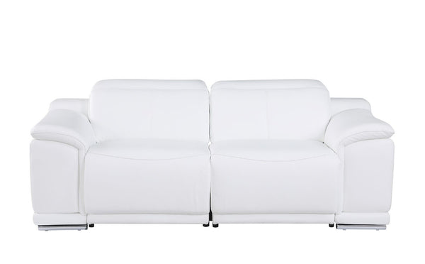 Three Piece Genuine Leather Living Room Sectional Sofa Set Seats Six in Style