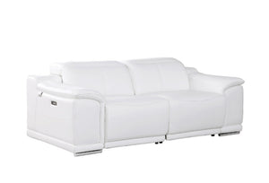 Three Piece Genuine Leather Living Room Sectional Sofa Set Seats Six in Style