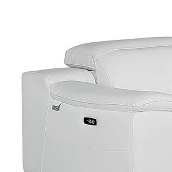 Three Piece Genuine Leather Living Room Sectional Sofa Set Seats Six in Style