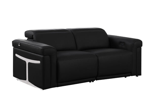 Three Piece Italian Leather Sectional Sofa Set Seats Six in Modern Living Room