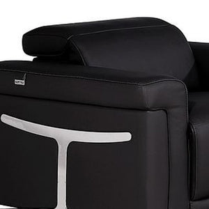Three Piece Italian Leather Sectional Sofa Set Seats Six in Modern Living Room