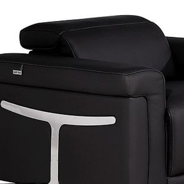 Three Piece Italian Leather Sectional Sofa Set Seats Six in Modern Living Room