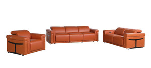 Three Piece Italian Leather Sofa Set Luxurious Six Seat Living Room Furniture