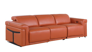 Three Piece Italian Leather Sofa Set Luxurious Six Seat Living Room Furniture