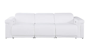 Three Piece Italian Leather Living Room Sofa Set Seats Six in Modern Style