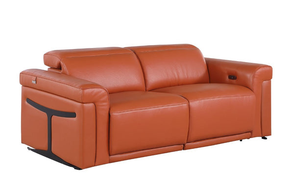 Three Piece Italian Leather Sofa Set Seating Six in a Luxurious Living Room
