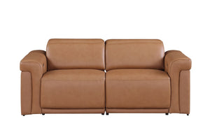 Three Piece Italian Leather Sofa Set Seating Six in Rich Chestnut Finish