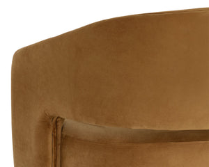 Sunpan Claren Modern Office Chair with Stylish Curvy Design and Elegant Gold Stainless Steel Base Gold Sky