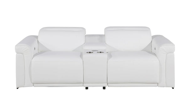 Three Piece Italian Leather Living Room Sofa Set Seating Six in Modern Style