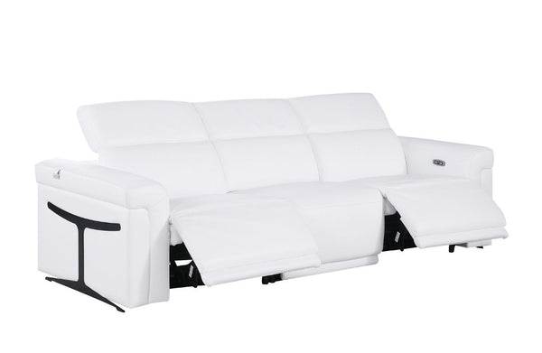 Three Piece Italian Leather Living Room Sofa Set Seating Six in Modern Style