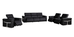 Three Piece Italian Leather Sofa Set Seats Six for Bold Living Room Style