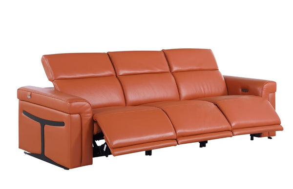 Three Piece Italian Leather Sectional Sofa Set Luxurious Six Seat Living Room Suite