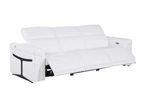 Three Piece Italian Leather Sofa Set Elegant Living Room Seating for Six Guests