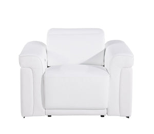Three Piece Italian Leather Living Room Sectional Sofa Set Seats Six in Modern Style
