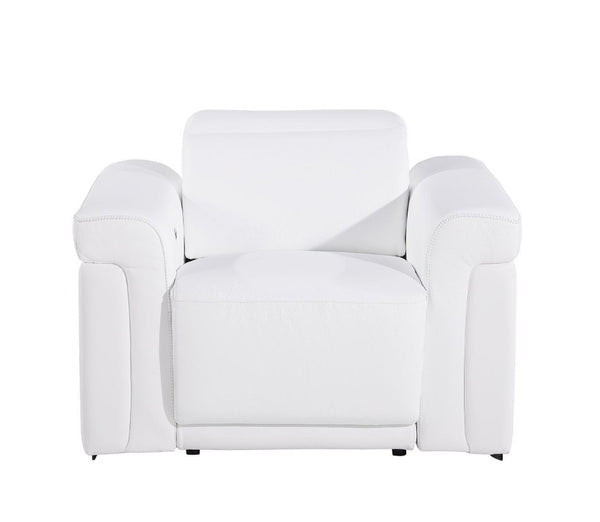 Three Piece Italian Leather Living Room Sectional Sofa Set Seats Six in Modern Style